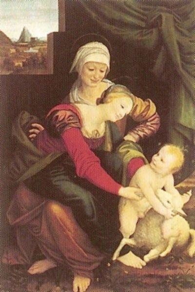 Bernardino Lanino The Virgin and Child with St. Anne Spain oil painting art